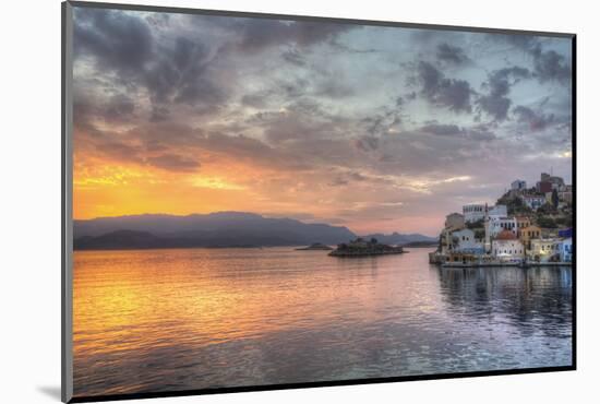 Sunrise, buildings at Harbour Entrance, Kastellorizo (Megisti) Island, Dodecanese Group-Richard Maschmeyer-Mounted Photographic Print