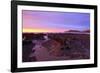 Sunrise Casts a Red Pink Hue on Rocks of a Beach Looking Towards Nugget Point-Eleanor-Framed Photographic Print