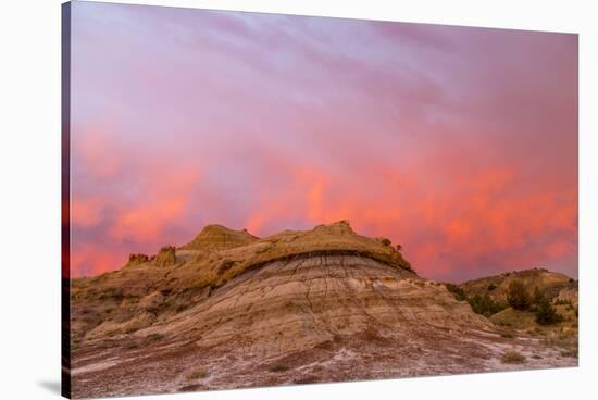 Sunrise Clouds over Badlands, Theodore Roosevelt National Park, North Dakota, USA-Chuck Haney-Stretched Canvas