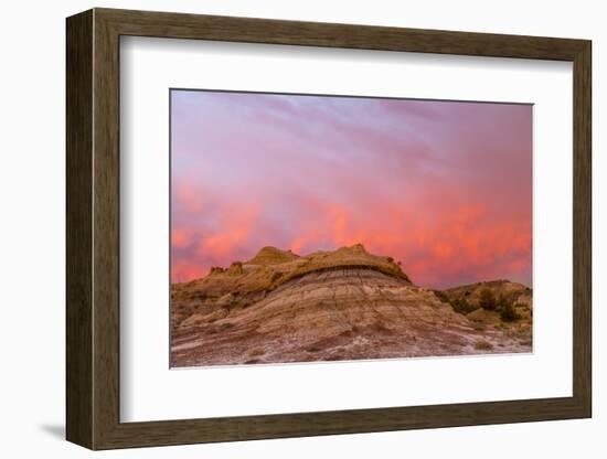 Sunrise Clouds over Badlands, Theodore Roosevelt National Park, North Dakota, USA-Chuck Haney-Framed Photographic Print