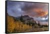 Sunrise clouds over Bear Mountain in Glacier National Park, Montana, USA-Chuck Haney-Framed Stretched Canvas