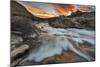 Sunrise Clouds over Swiftcurrent Falls, Glacier NP, Montana, USA-Chuck Haney-Mounted Photographic Print