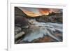 Sunrise Clouds over Swiftcurrent Falls, Glacier NP, Montana, USA-Chuck Haney-Framed Photographic Print