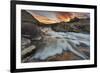 Sunrise Clouds over Swiftcurrent Falls, Glacier NP, Montana, USA-Chuck Haney-Framed Photographic Print