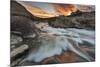 Sunrise Clouds over Swiftcurrent Falls, Glacier NP, Montana, USA-Chuck Haney-Mounted Photographic Print