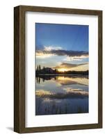 Sunrise clouds reflecting into Sprague Lake in Rocky Mountain National Park, Colorado, USA-Chuck Haney-Framed Photographic Print