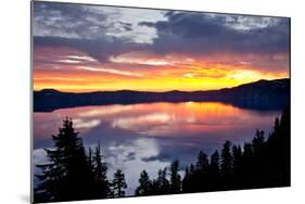 Sunrise, Crater Lake National Park, Oregon, USA, Lake, National Park, National Park-Michel Hersen-Mounted Photographic Print