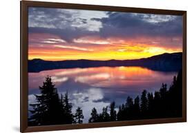 Sunrise, Crater Lake National Park, Oregon, USA, Lake, National Park, National Park-Michel Hersen-Framed Photographic Print