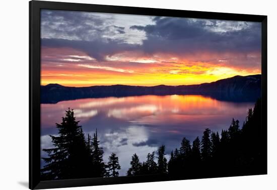 Sunrise, Crater Lake National Park, Oregon, USA, Lake, National Park, National Park-Michel Hersen-Framed Photographic Print