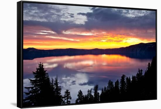 Sunrise, Crater Lake National Park, Oregon, USA, Lake, National Park, National Park-Michel Hersen-Framed Stretched Canvas