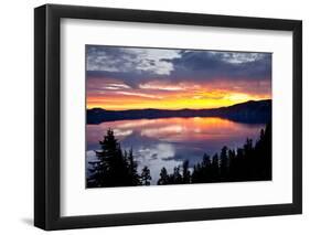 Sunrise, Crater Lake National Park, Oregon, USA, Lake, National Park, National Park-Michel Hersen-Framed Photographic Print