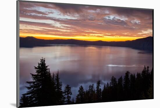 Sunrise, Crater Lake National Park, Oregon, USA-Michel Hersen-Mounted Photographic Print