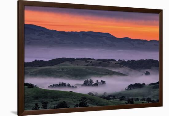 Sunrise Fire over Petaluma Hills, Sonoma County, Bay Area-Vincent James-Framed Photographic Print