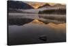 Sunrise fog on Holland Lake in the Flathead National Forest, Montana, USA-Chuck Haney-Stretched Canvas