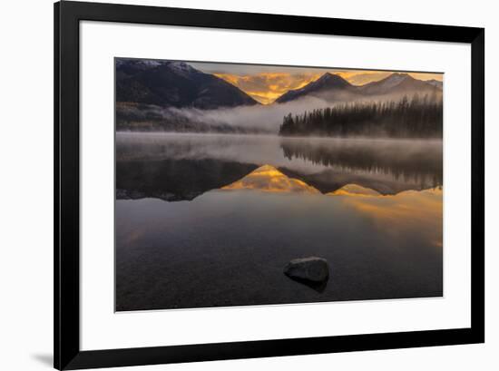 Sunrise fog on Holland Lake in the Flathead National Forest, Montana, USA-Chuck Haney-Framed Photographic Print