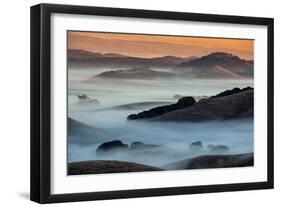 Sunrise Fog Through the Hills of Sonoma Valley, Petaluma California-Vincent James-Framed Photographic Print