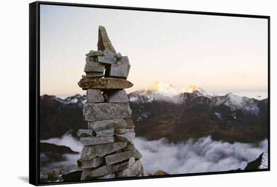 Sunrise from Base Camp on Huayna Potosi, Cordillera Real, Bolivia, South America-Mark Chivers-Framed Stretched Canvas