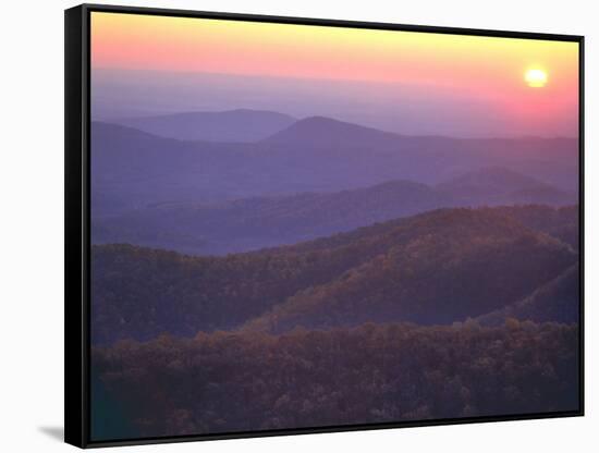 Sunrise from Buck Hollow Overlook, Shenandoah National Park, Virginia, USA-Charles Gurche-Framed Stretched Canvas