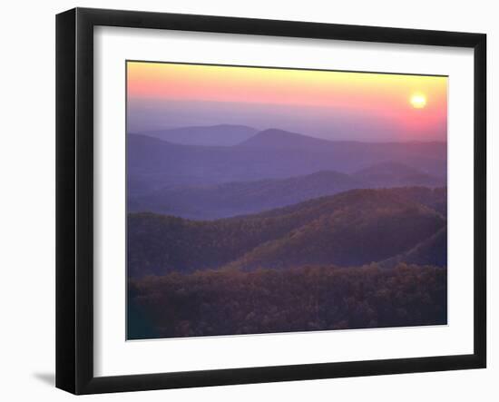 Sunrise from Buck Hollow Overlook, Shenandoah National Park, Virginia, USA-Charles Gurche-Framed Premium Photographic Print