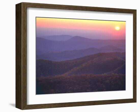 Sunrise from Buck Hollow Overlook, Shenandoah National Park, Virginia, USA-Charles Gurche-Framed Photographic Print