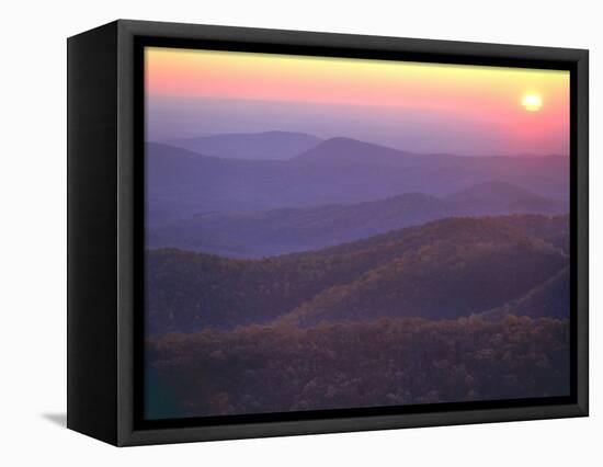 Sunrise from Buck Hollow Overlook, Shenandoah National Park, Virginia, USA-Charles Gurche-Framed Stretched Canvas