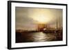 Sunrise from Chapman Dock and Old Brooklyn Navy Yard, East River, New York-Elisha Taylor Baker-Framed Giclee Print