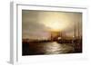 Sunrise from Chapman Dock and Old Brooklyn Navy Yard, East River, New York-Elisha Taylor Baker-Framed Giclee Print