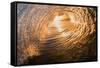 Sunrise from inside a tubing wave-Mark A Johnson-Framed Stretched Canvas