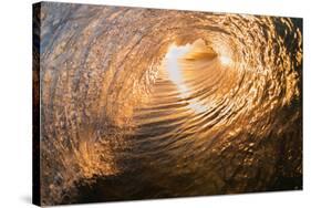 Sunrise from inside a tubing wave-Mark A Johnson-Stretched Canvas