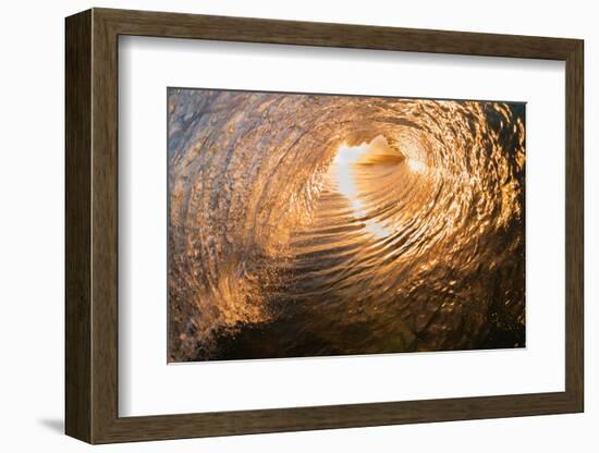 Sunrise from inside a tubing wave-Mark A Johnson-Framed Photographic Print