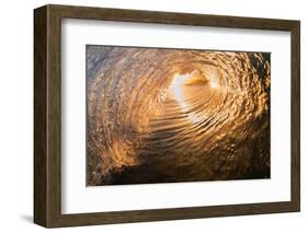 Sunrise from inside a tubing wave-Mark A Johnson-Framed Photographic Print