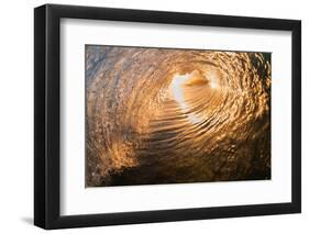 Sunrise from inside a tubing wave-Mark A Johnson-Framed Photographic Print