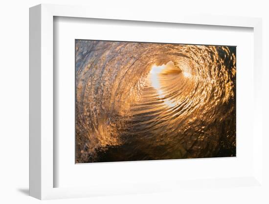 Sunrise from inside a tubing wave-Mark A Johnson-Framed Photographic Print