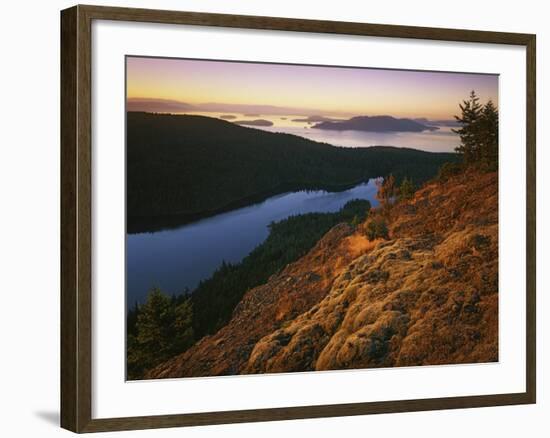 Sunrise from Mt. Constitution, Moran State Park, Orcas Island, Washington, USA-Charles Gurche-Framed Photographic Print