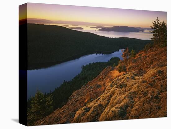 Sunrise from Mt. Constitution, Moran State Park, Orcas Island, Washington, USA-Charles Gurche-Stretched Canvas