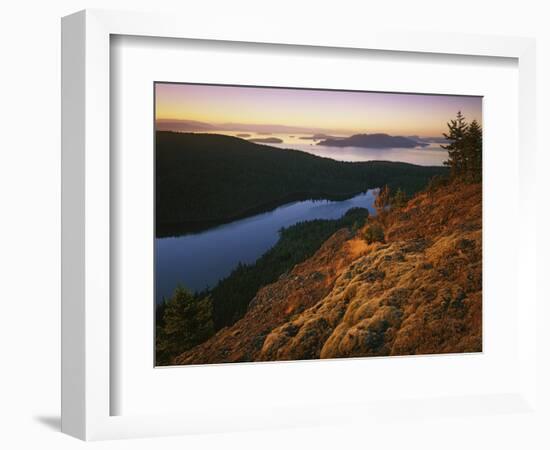 Sunrise from Mt. Constitution, Moran State Park, Orcas Island, Washington, USA-Charles Gurche-Framed Photographic Print