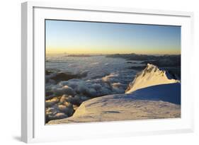 Sunrise from Summit of Mont Blanc, 4810M, Haute-Savoie, French Alps, France, Europe-Christian Kober-Framed Photographic Print