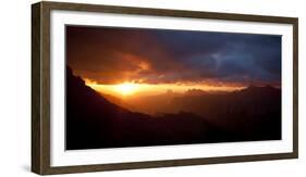 Sunrise from the Lewis Range, Glacier County, Glacier-Waterton International Peace Park, Montana-Steven Gnam-Framed Photographic Print