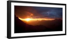 Sunrise from the Lewis Range, Glacier County, Glacier-Waterton International Peace Park, Montana-Steven Gnam-Framed Photographic Print