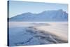 Sunrise, Hiorthfjellet Mountain and Adventtoppen Mountain across Adventdalen, Spitsbergen-Stephen Studd-Stretched Canvas