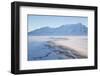 Sunrise, Hiorthfjellet Mountain and Adventtoppen Mountain across Adventdalen, Spitsbergen-Stephen Studd-Framed Photographic Print