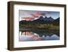 Sunrise in autumn at Three Sisters Peaks near Banff National Park, Canmore-Jon Reaves-Framed Photographic Print