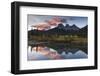 Sunrise in autumn at Three Sisters Peaks near Banff National Park, Canmore-Jon Reaves-Framed Photographic Print