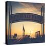 Sunrise in Binz on Rügen, bridge, landing stage-Mandy Stegen-Stretched Canvas