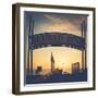 Sunrise in Binz on Rügen, bridge, landing stage-Mandy Stegen-Framed Photographic Print