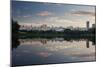 Sunrise in Ibirapuera Park with a Reflection of the Sao Paulo Skyline-Alex Saberi-Mounted Premium Photographic Print