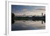 Sunrise in Ibirapuera Park with a Reflection of the Sao Paulo Skyline-Alex Saberi-Framed Photographic Print