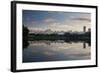 Sunrise in Ibirapuera Park with a Reflection of the Sao Paulo Skyline-Alex Saberi-Framed Photographic Print