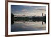 Sunrise in Ibirapuera Park with a Reflection of the Sao Paulo Skyline-Alex Saberi-Framed Photographic Print