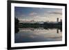 Sunrise in Ibirapuera Park with a Reflection of the Sao Paulo Skyline-Alex Saberi-Framed Photographic Print